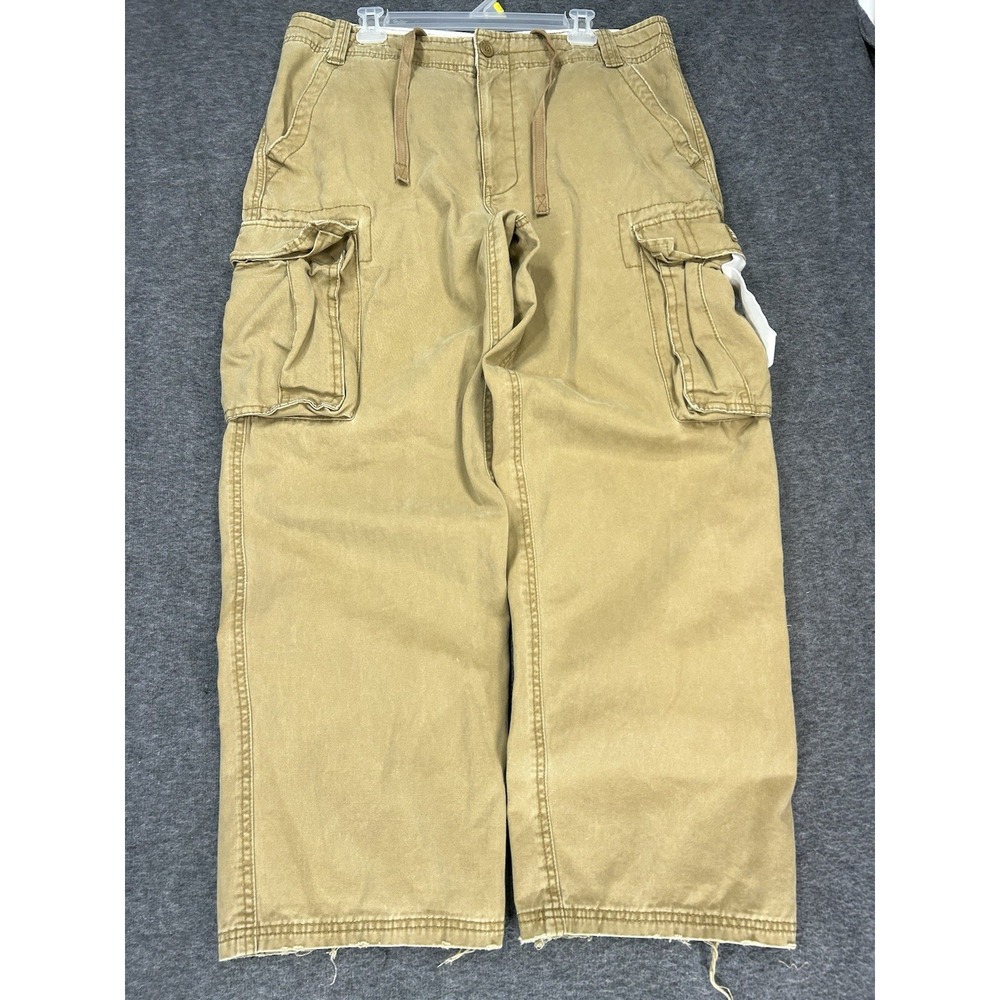 VTG Aeropostle Cargo‎ Pants Mens 36x31 Baggy distressed Military Fatigues Y2K